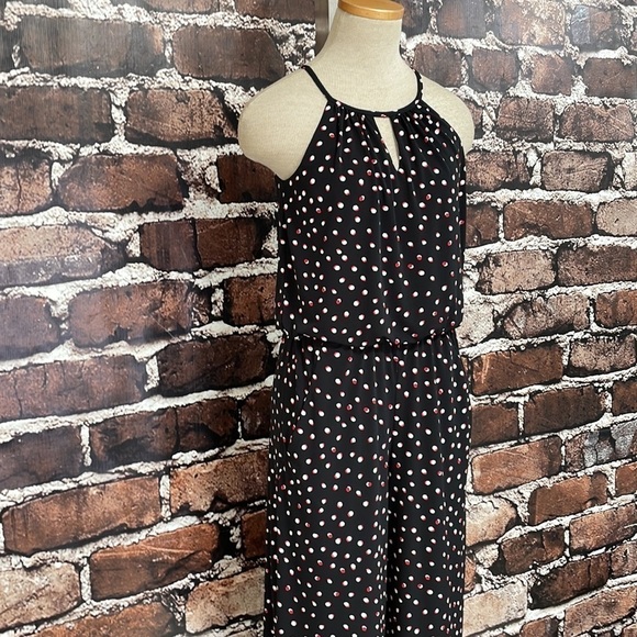 Wisp Romper Pants Suit Cropped Black Red Dots Lottie Pockets Belt Size 2 - Picture 7 of 16